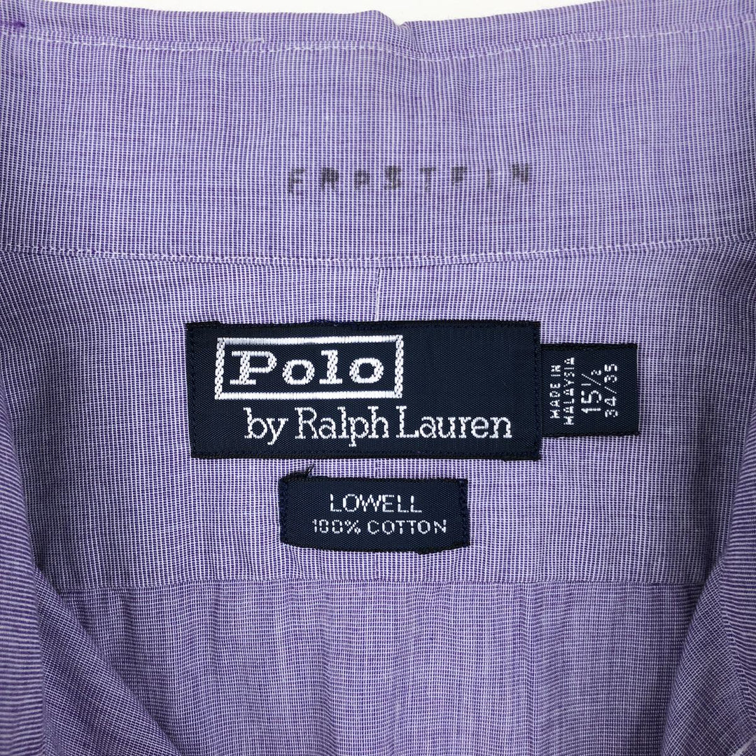 Ralph Lauren POLO by Ralph Lauren LOWELL Long-Sleeve Cotton Shirt, Men's Size M (approx.) cotton purple type Vintage Second Hand