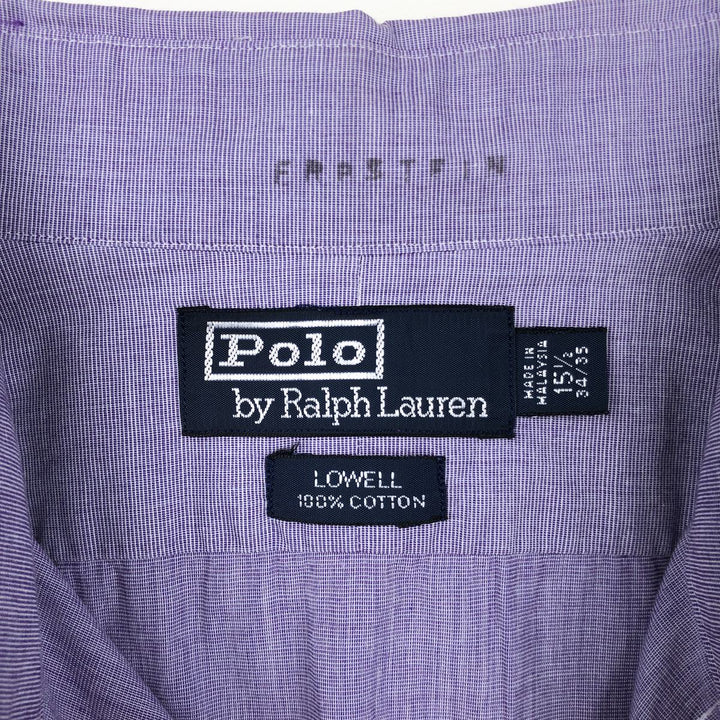 Ralph Lauren POLO by Ralph Lauren LOWELL Long-Sleeve Cotton Shirt, Men's Size M (approx.) cotton purple type Vintage Second Hand