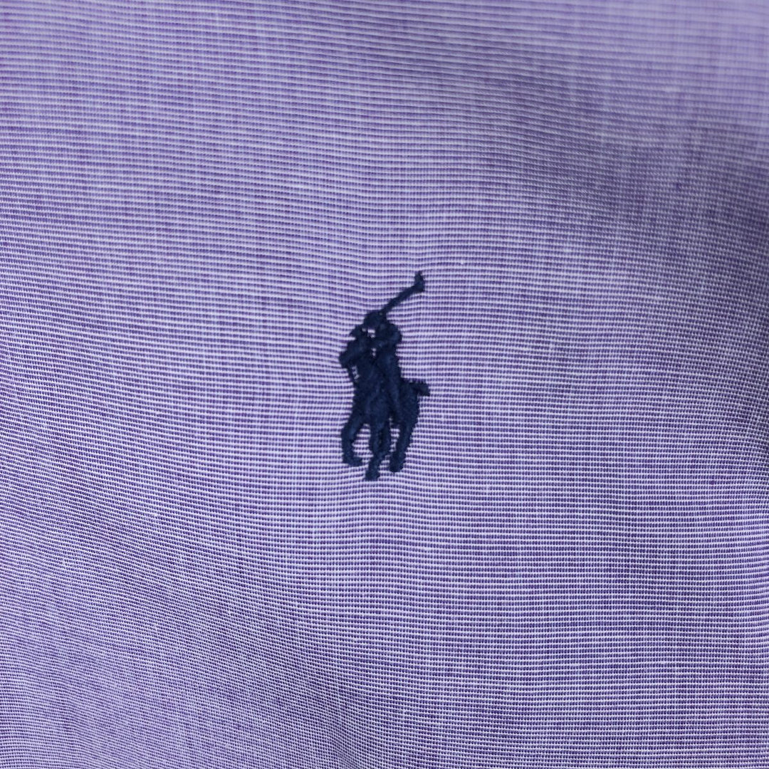 Ralph Lauren POLO by Ralph Lauren LOWELL Long-Sleeve Cotton Shirt, Men's Size M (approx.) cotton purple type Vintage Second Hand