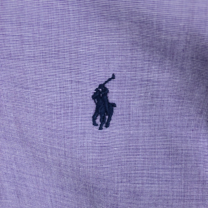 Ralph Lauren POLO by Ralph Lauren LOWELL Long-Sleeve Cotton Shirt, Men's Size M (approx.) cotton purple type Vintage Second Hand