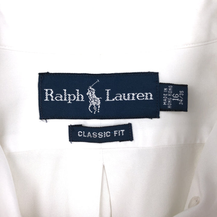 Ralph Lauren Classic Fit Long Sleeve Button Down Shirt, Men's Size L cotton white type Vintage Second Hand