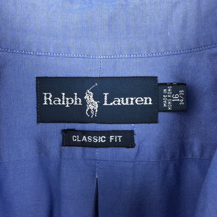 Ralph Lauren Classic Fit Long Sleeve Button Down Shirt, Men's Size L cotton blue type Vintage Second Hand