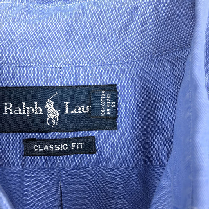 Ralph Lauren Classic Fit Long Sleeve Button Down Shirt, Men's Size L cotton blue type Vintage Second Hand