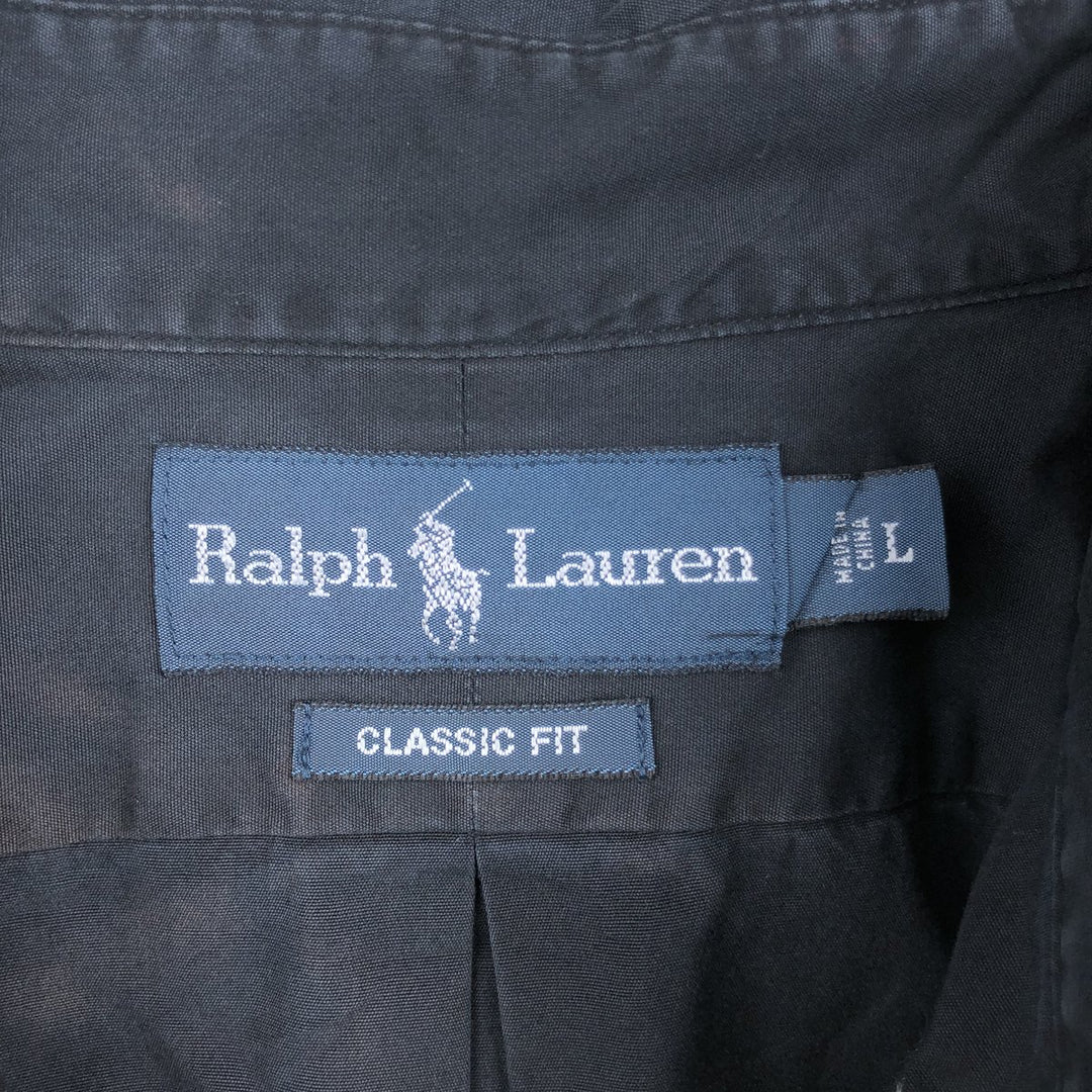 Ralph Lauren Classic Fit Long Sleeve Button Down Shirt, Men's Size L cotton black type Vintage Second Hand