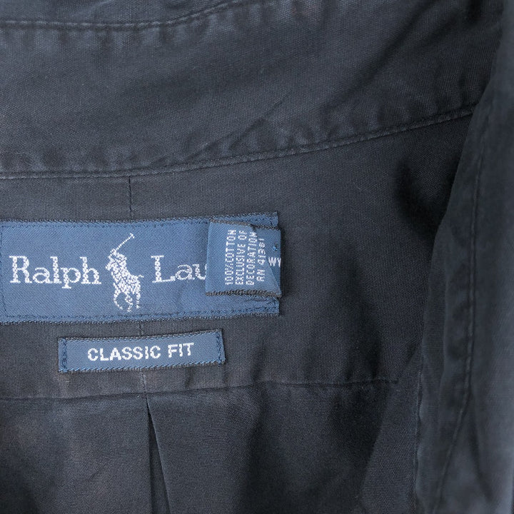 Ralph Lauren Classic Fit Long Sleeve Button Down Shirt, Men's Size L cotton black type Vintage Second Hand