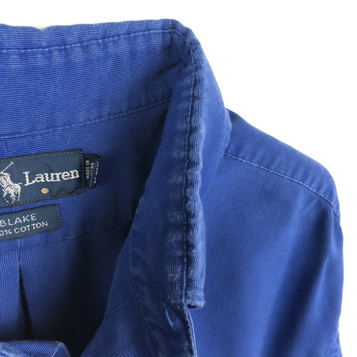 Ralph Lauren BLAKE long sleeve button down shirt, men's size L cotton blue type Vintage Second Hand