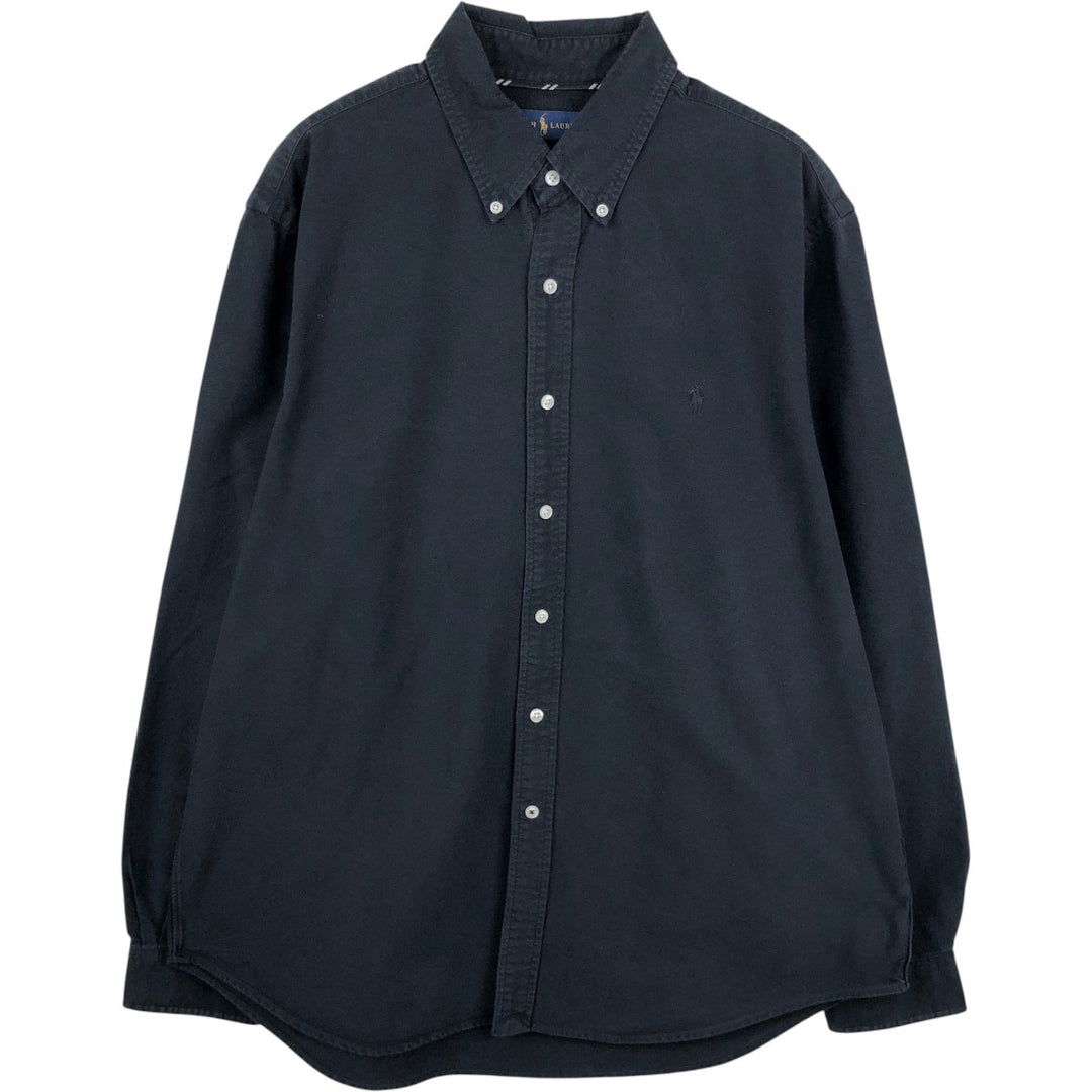 Ralph Lauren long sleeve button down shirt, men's XL size cotton black type Vintage Second Hand