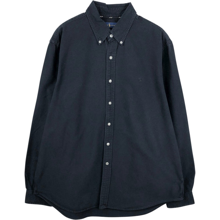 Ralph Lauren long sleeve button down shirt, men's XL size cotton black type Vintage Second Hand