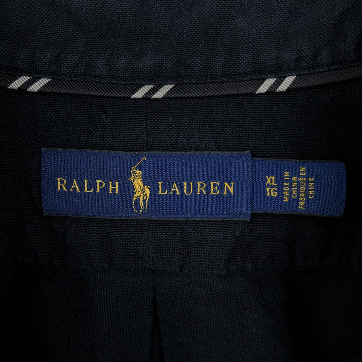 Ralph Lauren long sleeve button down shirt, men's XL size cotton black type Vintage Second Hand