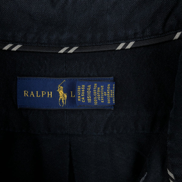 Ralph Lauren long sleeve button down shirt, men's XL size cotton black type Vintage Second Hand