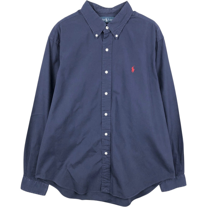 Ralph Lauren Classic Fit Long Sleeve Button Down Shirt Men's XL cotton navy blue type Vintage Second Hand