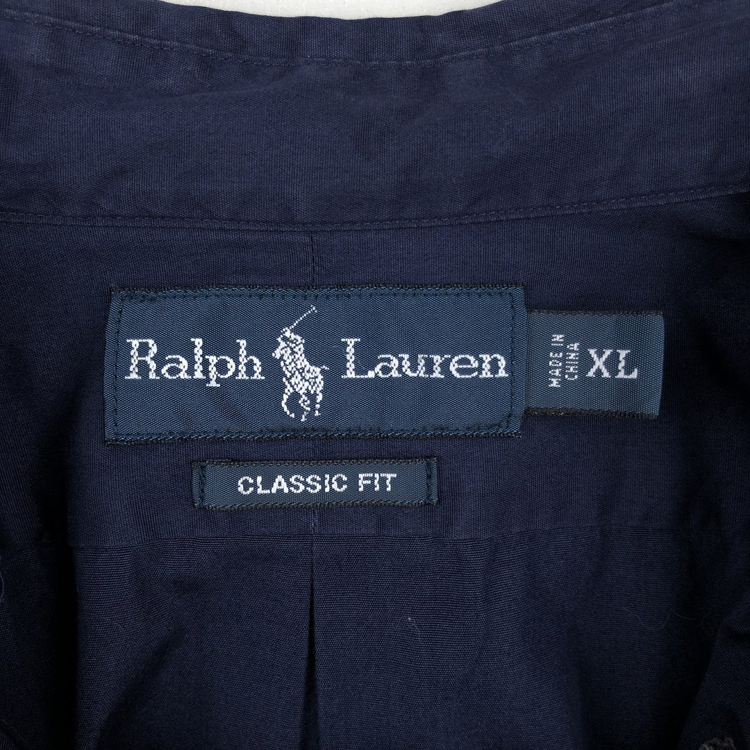 Ralph Lauren Classic Fit Long Sleeve Button Down Shirt Men's XL cotton navy blue type Vintage Second Hand
