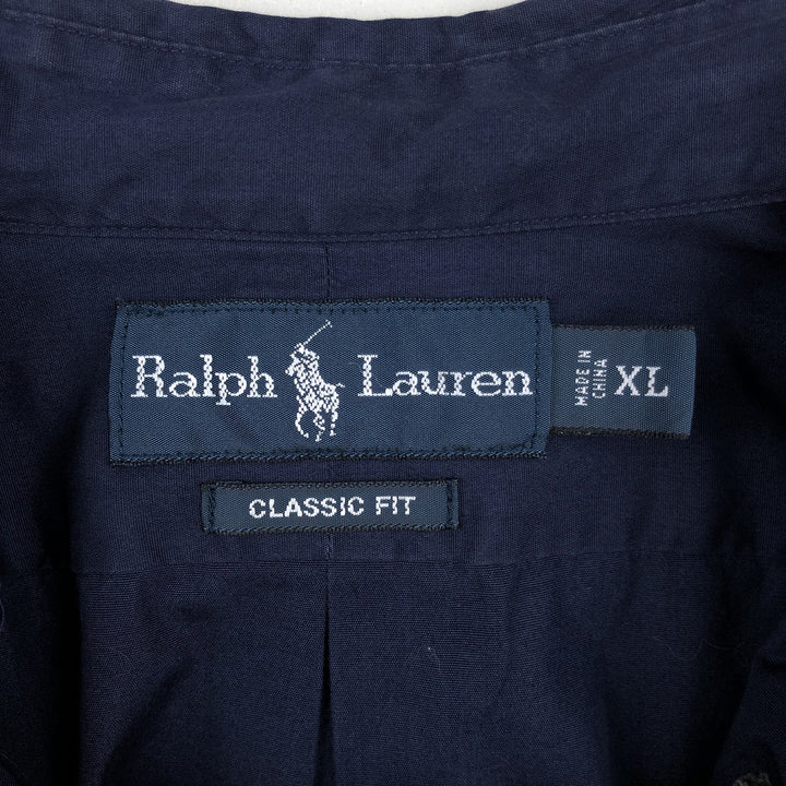 Ralph Lauren Classic Fit Long Sleeve Button Down Shirt Men's XL cotton navy blue type Vintage Second Hand