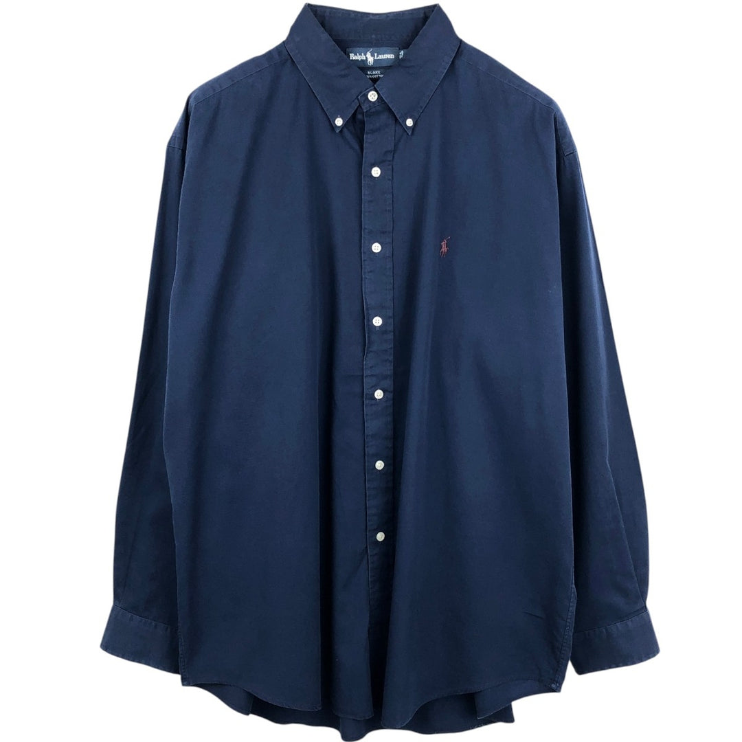 Ralph Lauren BLAKE long sleeve button down shirt, men's XL size cotton navy blue type Vintage Second Hand