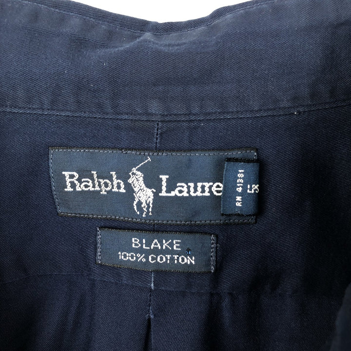 Ralph Lauren BLAKE long sleeve button down shirt, men's XL size cotton navy blue type Vintage Second Hand