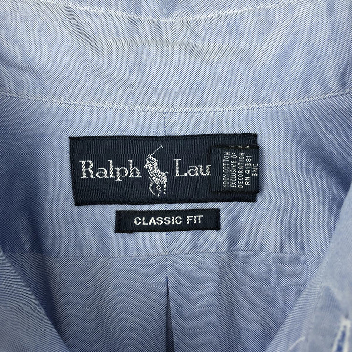 Ralph Lauren Classic Fit Long Sleeve Button Down Shirt Men's XL cotton blue type Vintage Second Hand