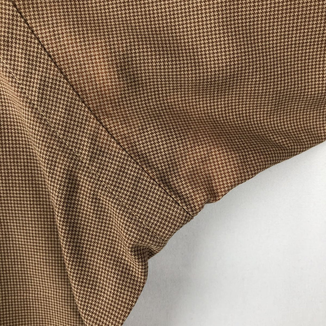 Ralph Lauren ELLINGTON Long-Sleeve Button-Down Check Shirt, Men's Size XL (approx.) cotton beige type brown Vintage Second Hand