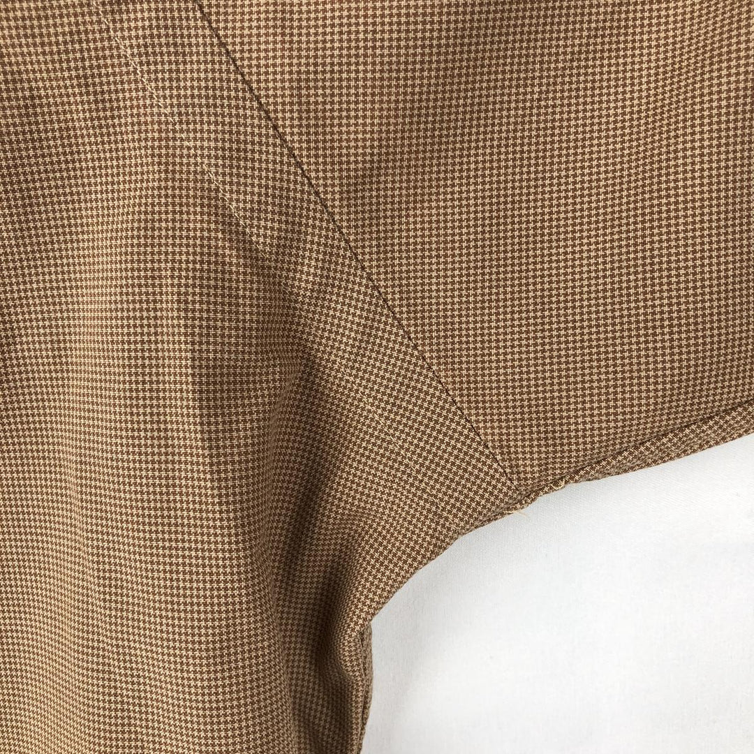 Ralph Lauren ELLINGTON Long-Sleeve Button-Down Check Shirt, Men's Size XL (approx.) cotton beige type brown Vintage Second Hand