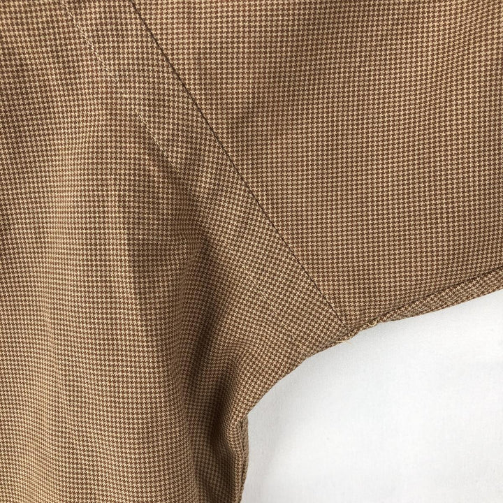 Ralph Lauren ELLINGTON Long-Sleeve Button-Down Check Shirt, Men's Size XL (approx.) cotton beige type brown Vintage Second Hand