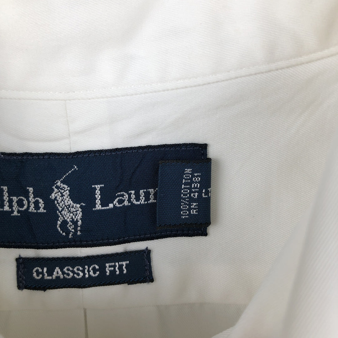 Ralph Lauren Classic Fit Long Sleeve Button Down Shirt Men's XL cotton white type Vintage Second Hand