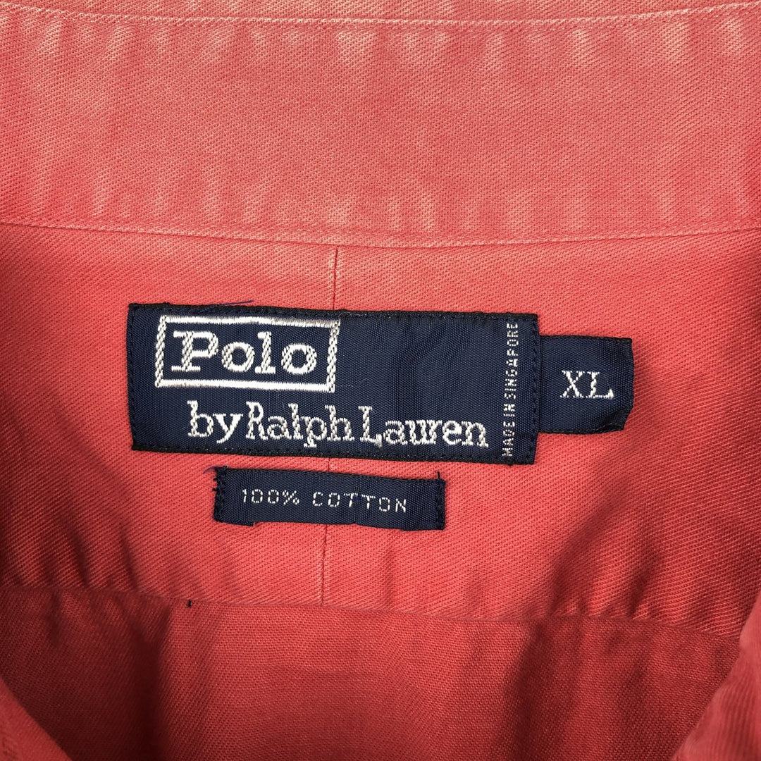 Ralph Lauren POLO by Ralph Lauren long sleeve cotton shirt, men's XL size cotton red type Vintage Second Hand