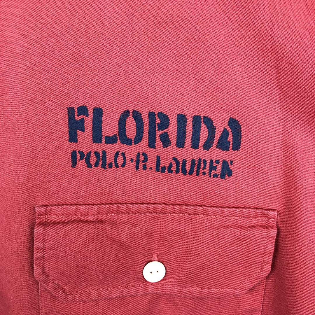 Ralph Lauren POLO by Ralph Lauren long sleeve cotton shirt, men's XL size cotton red type Vintage Second Hand