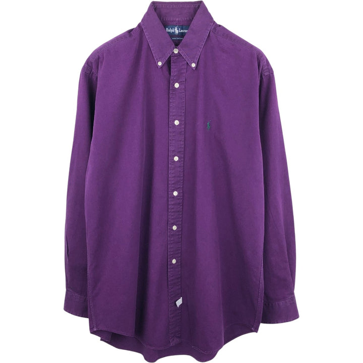Ralph Lauren long sleeve button down shirt, men's size M cotton purple type Vintage Second Hand