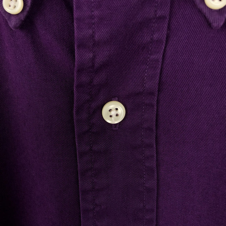 Ralph Lauren long sleeve button down shirt, men's size M cotton purple type Vintage Second Hand