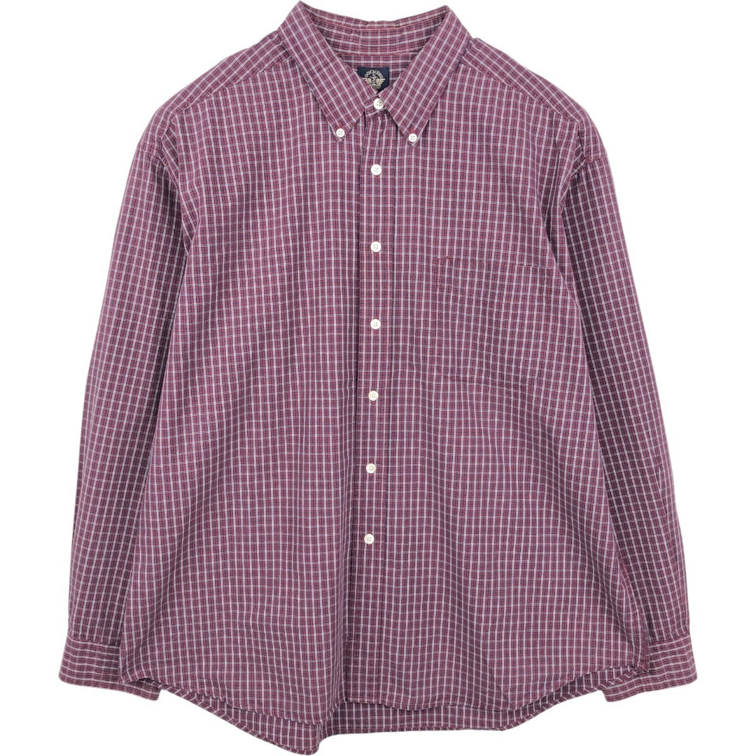 Dockers long-sleeved button-down check shirt, men's size XXL. cotton red type Vintage Second Hand