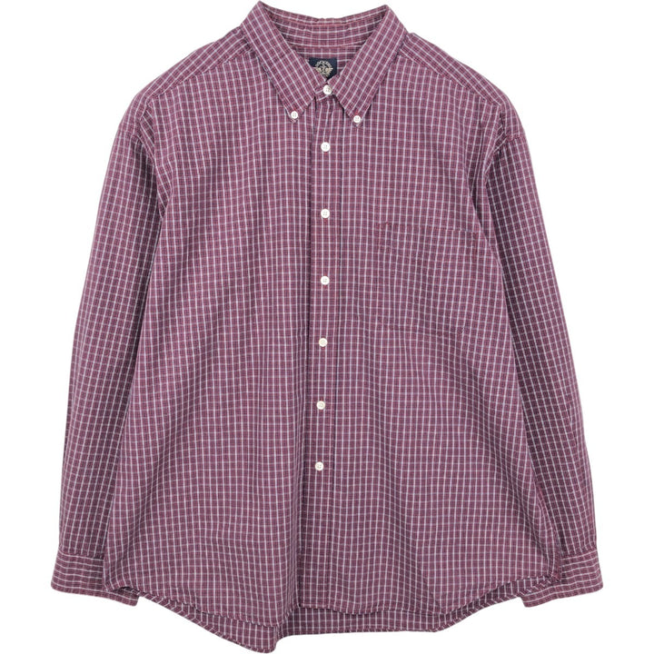 Dockers long-sleeved button-down check shirt, men's size XXL. cotton red type Vintage Second Hand