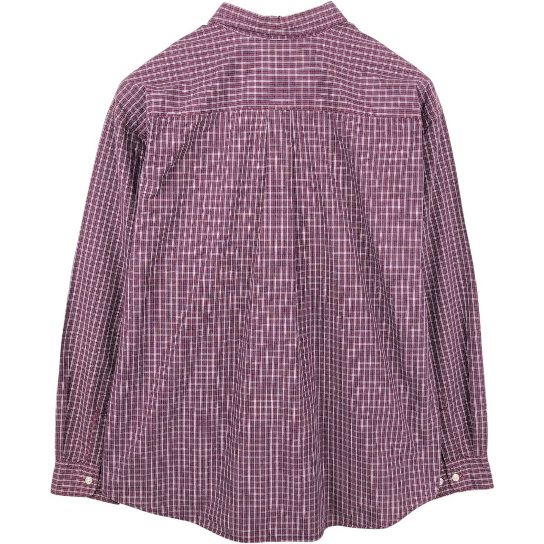 Dockers long-sleeved button-down check shirt, men's size XXL. cotton red type Vintage Second Hand