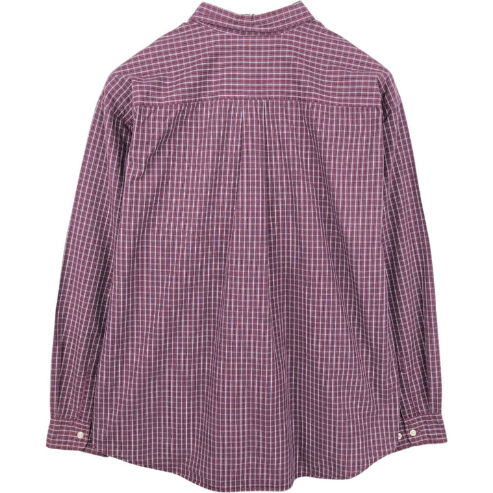 Dockers long-sleeved button-down check shirt, men's size XXL. cotton red type Vintage Second Hand