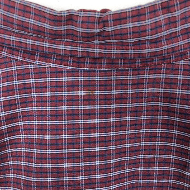 Dockers long-sleeved button-down check shirt, men's size XXL. cotton red type Vintage Second Hand