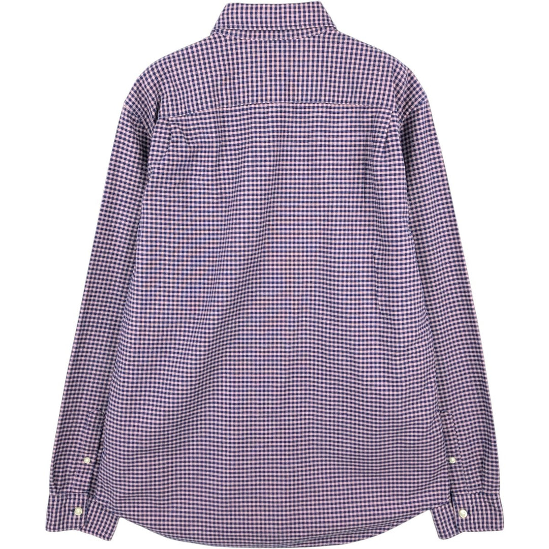GAP STANDARD FIT STRETCH Gingham Check Long Sleeve Button-Down Check Shirt (Men's Size M) cotton navy blue type Vintage Second Hand
