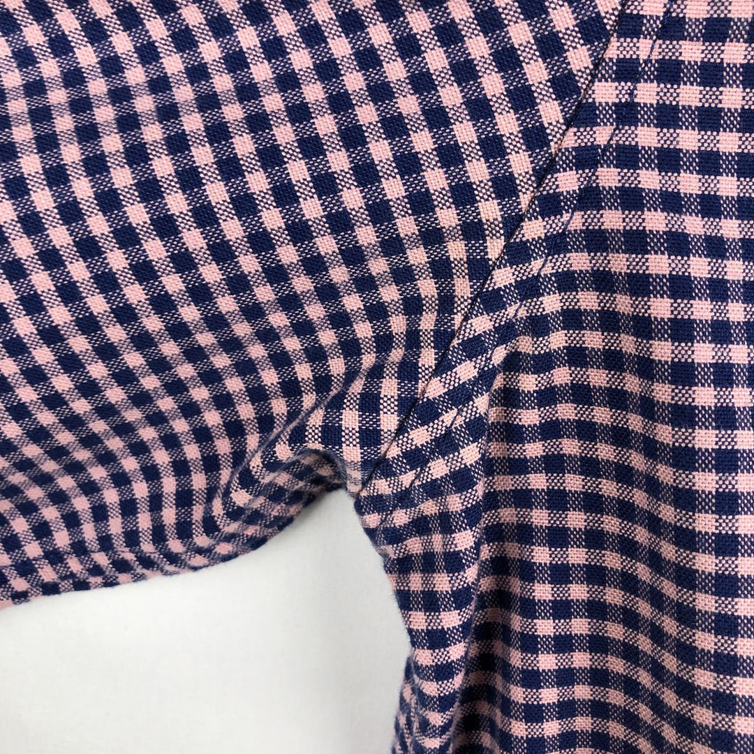 GAP STANDARD FIT STRETCH Gingham Check Long Sleeve Button-Down Check Shirt (Men's Size M) cotton navy blue type Vintage Second Hand