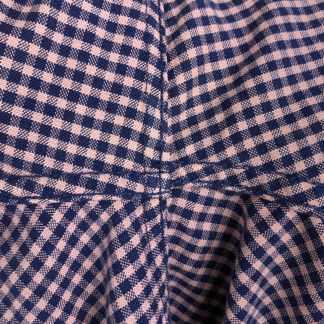 GAP STANDARD FIT STRETCH Gingham Check Long Sleeve Button-Down Check Shirt (Men's Size M) cotton navy blue type Vintage Second Hand