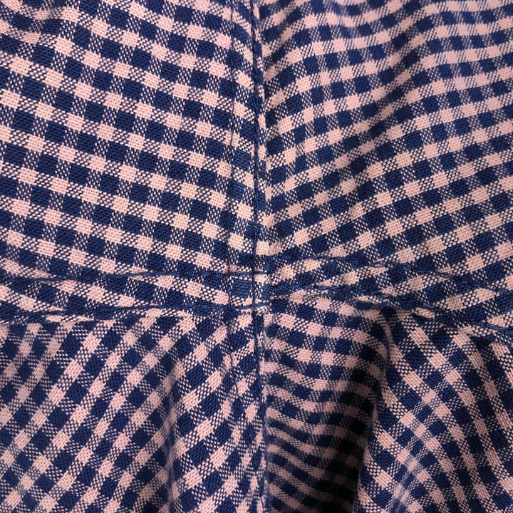 GAP STANDARD FIT STRETCH Gingham Check Long Sleeve Button-Down Check Shirt (Men's Size M) cotton navy blue type Vintage Second Hand