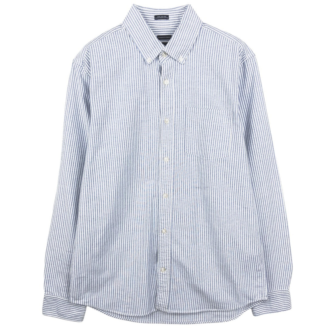 GAP Standard Fit Stretch Long Sleeve Button-Down Striped Shirt, Men's Size M (Equivalent), Vintage cotton blue type Vintage Second Hand