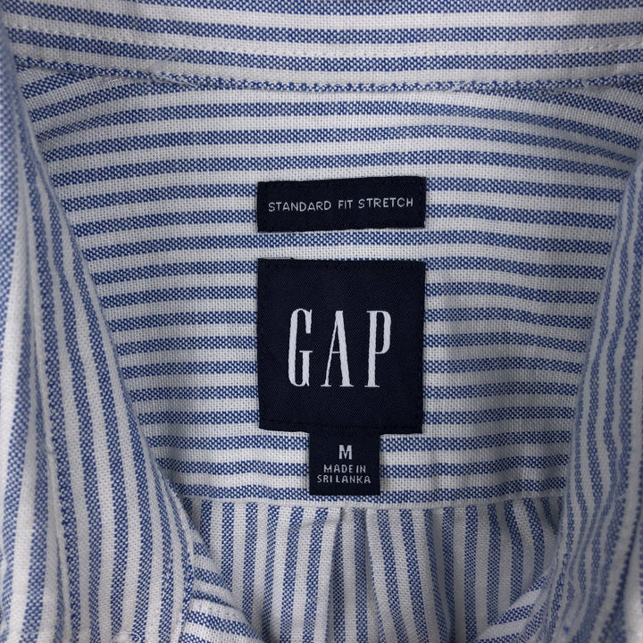 GAP Standard Fit Stretch Long Sleeve Button-Down Striped Shirt, Men's Size M (Equivalent), Vintage cotton blue type Vintage Second Hand