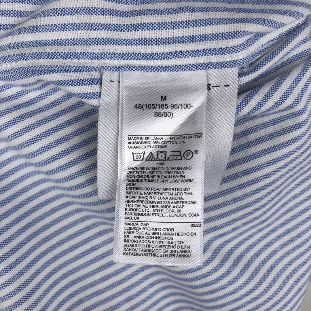 GAP Standard Fit Stretch Long Sleeve Button-Down Striped Shirt, Men's Size M (Equivalent), Vintage cotton blue type Vintage Second Hand