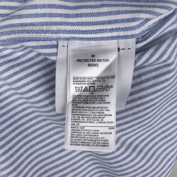 GAP Standard Fit Stretch Long Sleeve Button-Down Striped Shirt, Men's Size M (Equivalent), Vintage cotton blue type Vintage Second Hand