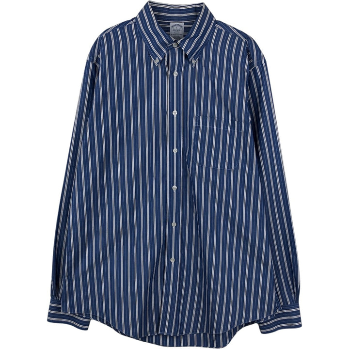 Brooks Brothers Est.1818 REGENT Multi-Stripe Long-Sleeve Button-Down Stripe Shirt, Men's Size L (approx.) Supima Cotton blue type Vintage Second Hand