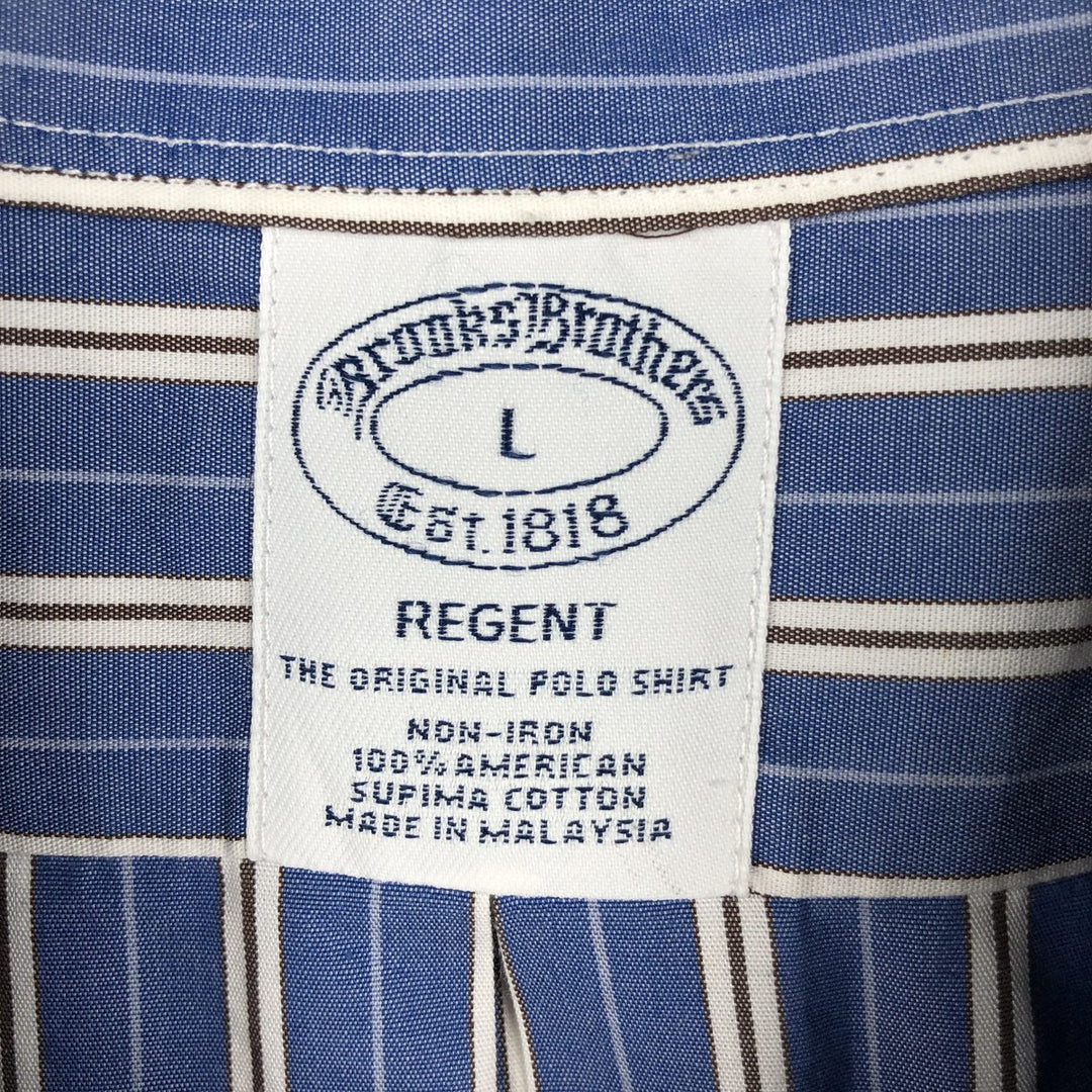 Brooks Brothers Est.1818 REGENT Multi-Stripe Long-Sleeve Button-Down Stripe Shirt, Men's Size L (approx.) Supima Cotton blue type Vintage Second Hand