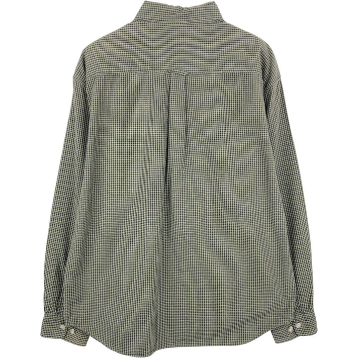 2000'S Columbia long-sleeved button-down check shirt, men's size M cotton green type Vintage Second Hand