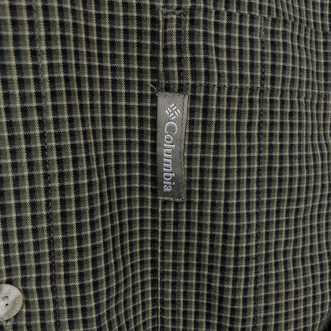 2000'S Columbia long-sleeved button-down check shirt, men's size M cotton green type Vintage Second Hand