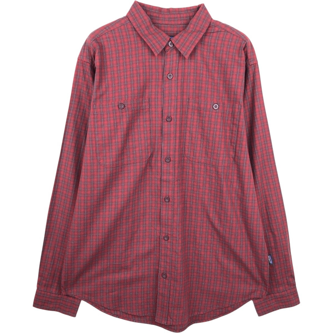 Patagonia 53873FA19 Long-Sleeve Cotton Check Shirt, Men's Size M (approx.) Organic cotton red type Vintage Second Hand