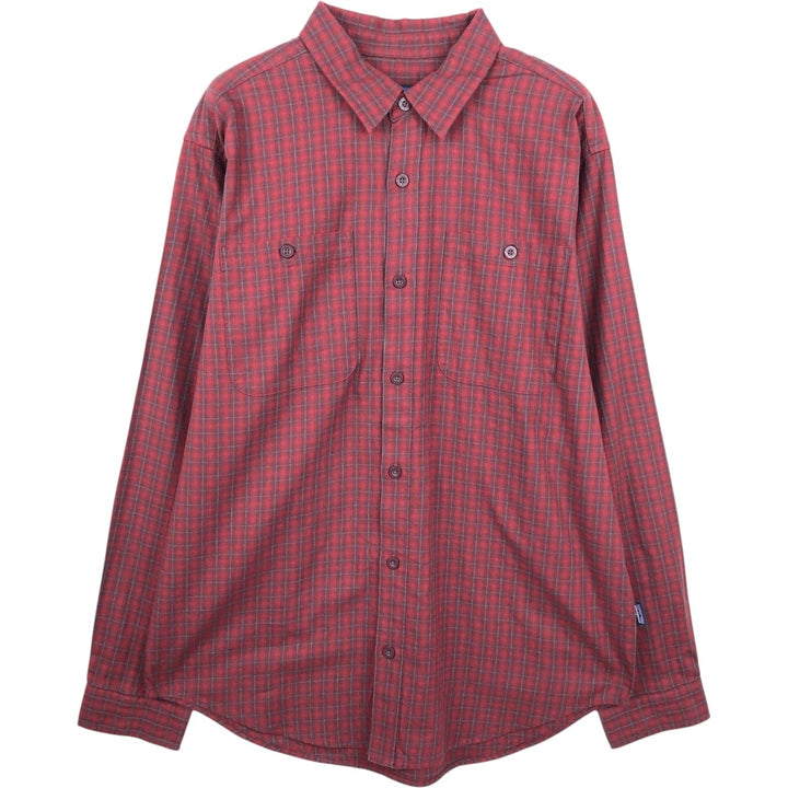 Patagonia 53873FA19 Long-Sleeve Cotton Check Shirt, Men's Size M (approx.) Organic cotton red type Vintage Second Hand