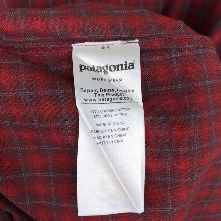 Patagonia 53873FA19 Long-Sleeve Cotton Check Shirt, Men's Size M (approx.) Organic cotton red type Vintage Second Hand
