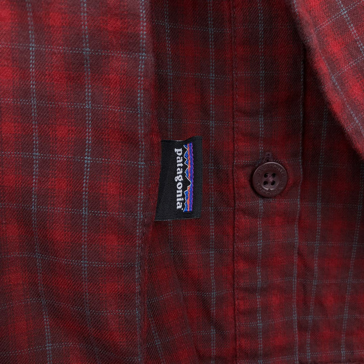Patagonia 53873FA19 Long-Sleeve Cotton Check Shirt, Men's Size M (approx.) Organic cotton red type Vintage Second Hand