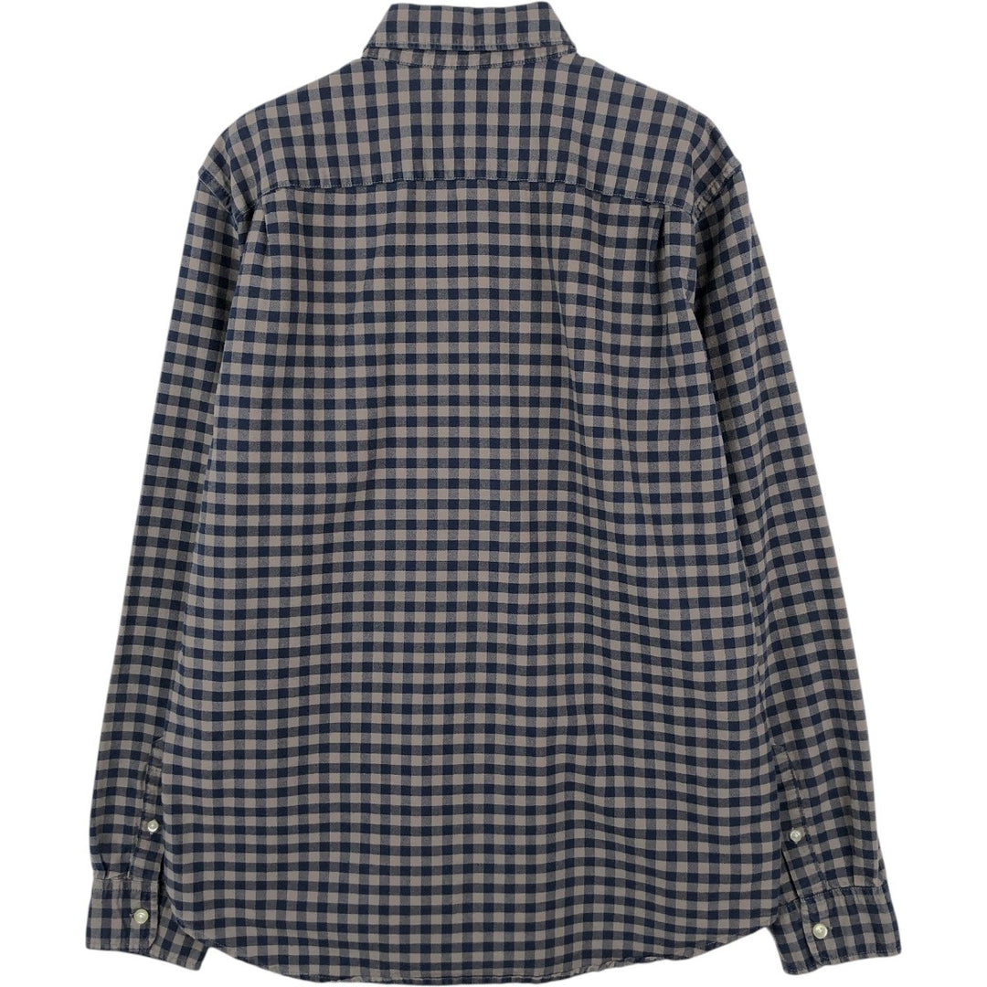 GAP STANDARD FIT Gingham Check Long Sleeve Button-Down Check Shirt, Men's Size M (approx.) cotton brown type Vintage Second Hand